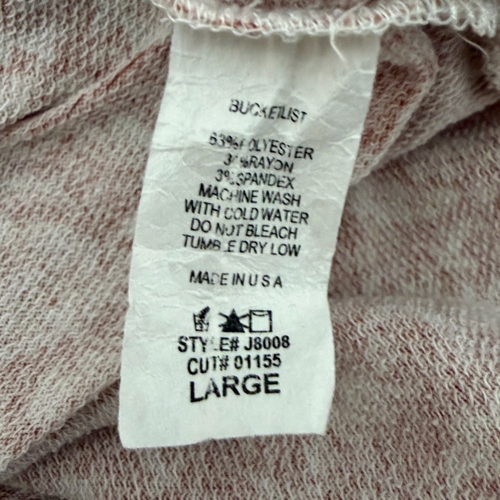 BUCKETLIST Pink & Gray Textured Fabric open front  cardigan size large - Picture 5 of 5
